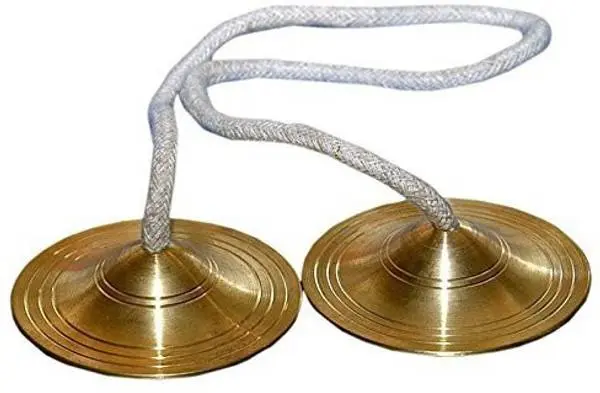 Kartāl cymbals used for devotional rhythm